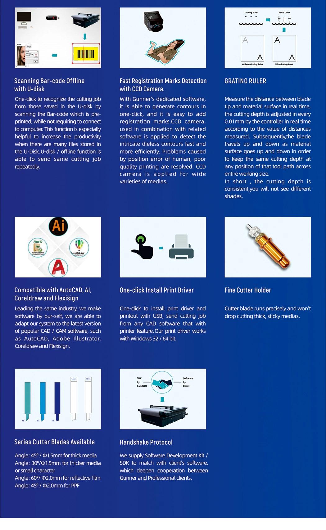 Offset Printing/Sample Making/Pop Display/Vehicle Decoration Roll Feeding Flatbed Cutter