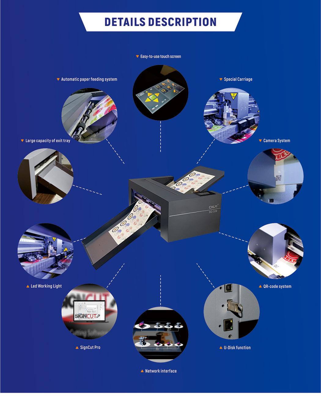 Auto Sheet Feeding Sticker/Vinyl Cutter Laser with Optical Sensor A3+ Paper