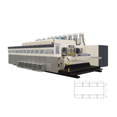 Factory Price Vacuum Transfer 2 Color Print Slotter Die Cutting Machine with Stacker for Corrugated Carton