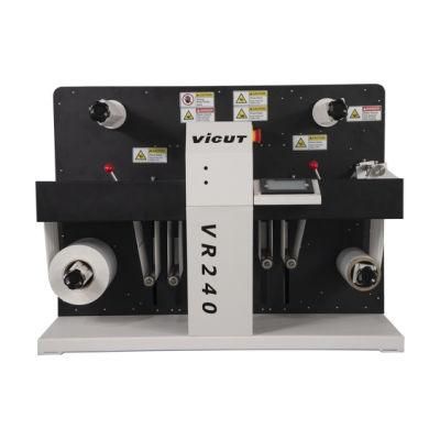 High Accuracy Roll to Roll Adhesive Label Paper Roll Slitter and Cutting Machinery Roll to Sheet Label Die Cutting Machine Vr240