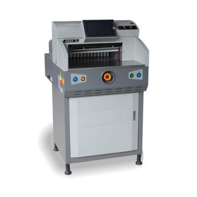 7&quot; Touch Screen 80mm Thickness 490mm Electric Programmed Paper Cutter Machine