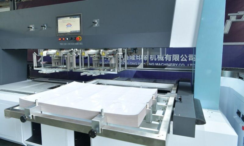 Automatic High-Speed Waste Paper Stripping Blanking Machine with Manipulator Arms and Conveyor After Die Cutting