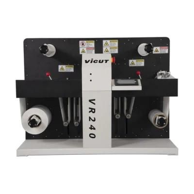 Small Roll to Roll Label Die Cutting Machine Digital Roll Label Cutter with Slitting Functions Vr240
