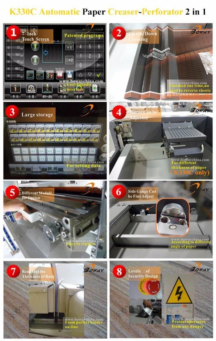 Boway Factory Manufacture Supplier Electric Digital A3 A4 Paper Creasing and Perforating Machine