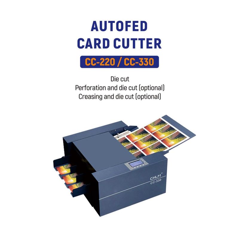 Autofed Business Card/Photo Card Cutter Machine with Fast Cutting Speed Cc-330