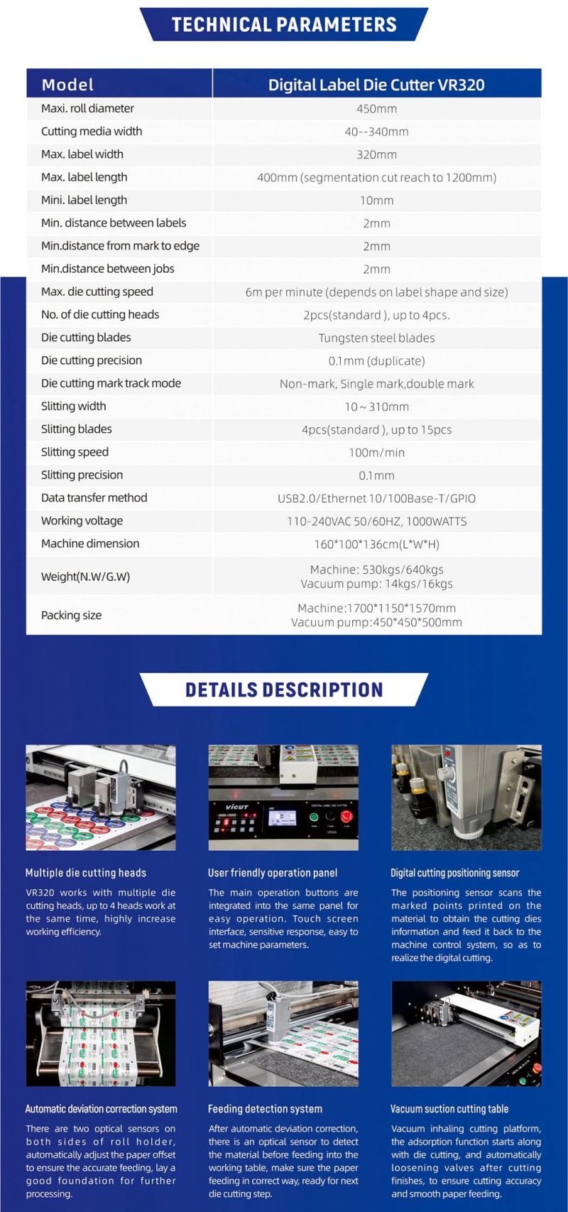 Fully Rotary Mode Sticker Die Cutting Machine with Slitting