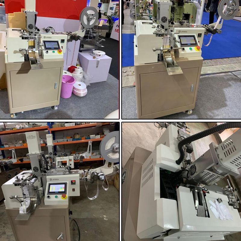 Fabric Label Tape Cutting Machine / Automatic Garment Care Label Cutting Machine for Polyester Satin, Nylon Taffeta Jq3012