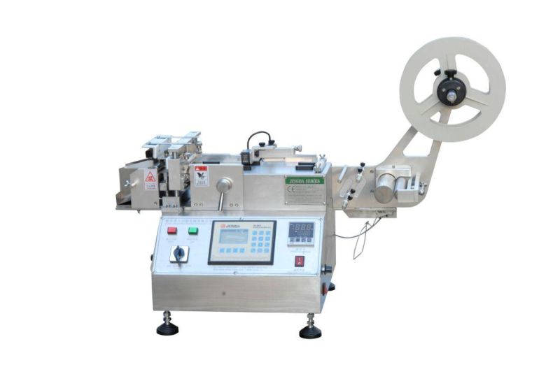 Jingda Fully Automatic Hot and Cold Label Cutter / Jq3012 Hot and Cold Polyester Satin Label Cutting Machine for Clothing Nylon Taffeta Tape