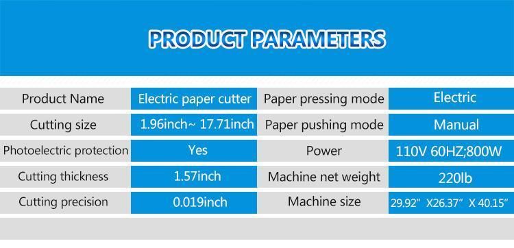 17 Inch 45cm Paper Cutter Machine for Office Use Machine for Paper Office Electric Guillotine G450V+