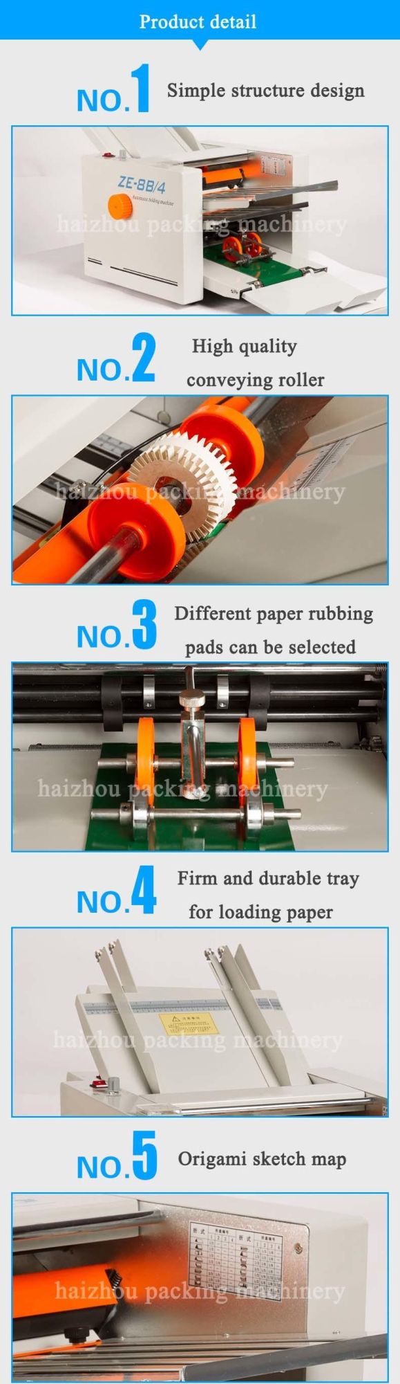 Automatic Folding Machine Paper/Auto Folder Specification Ze-8b/4