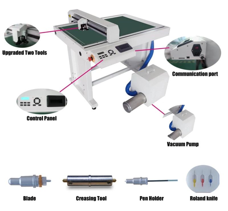 Fast Automatic Optical Sensor Cardboard Kiss Cut Graphic Hands-Free Flatbed Cutter