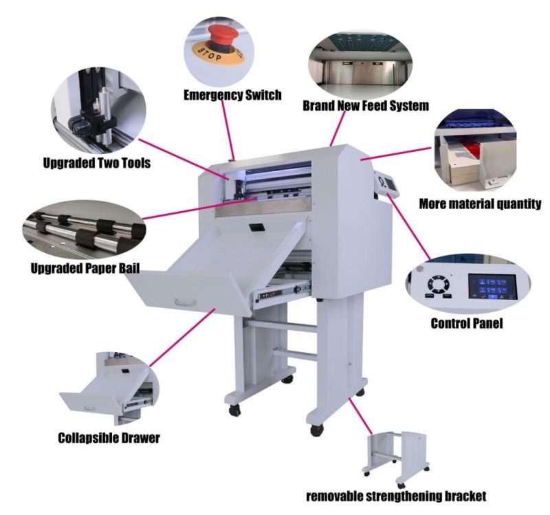 Auto-Positioning High-Performance Fast Durable Digital CCD Hands-Free Sheet Cutter Cut and Crease for Stickers & Cardboards