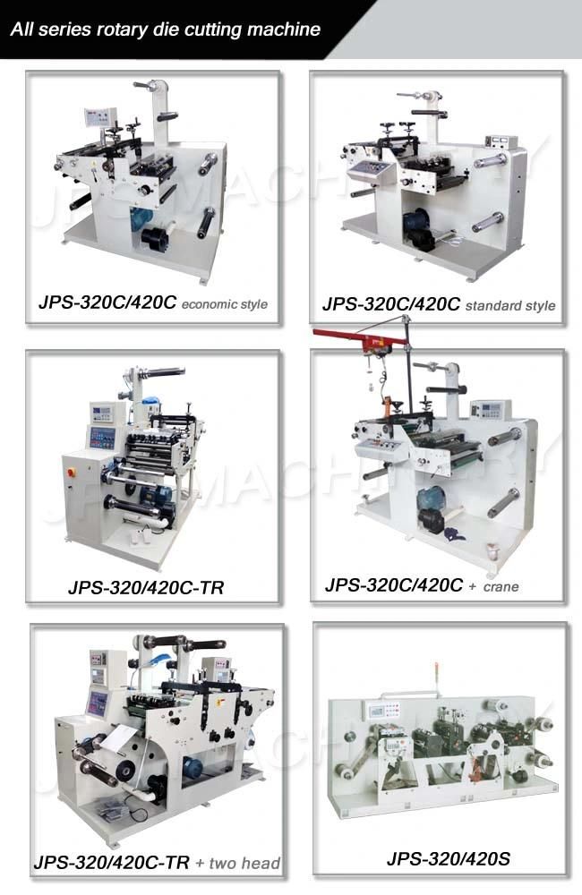 Jps-320c-Tr Automatic Blank Label Printing Paper Rotary Die Cutting & Slitting Rewinding Machine/ Auto Film Sticker Roll Die Cutter Slitter Rewinder