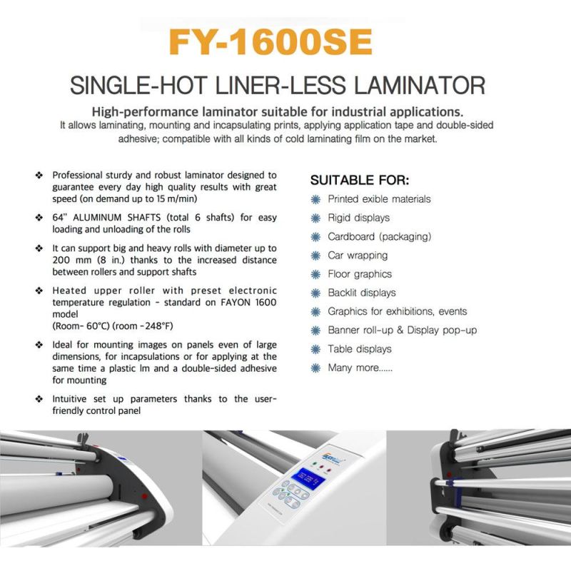 Fy1600se 160cm Heating Roll to Roll Hot Laminator