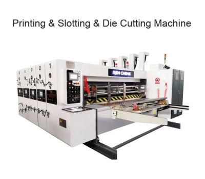 Fully Automatic High Speed Pizza Box 2 3 4 Colors Flexo Printer Slotter Die Cutter Machine Carton Board Making Machine