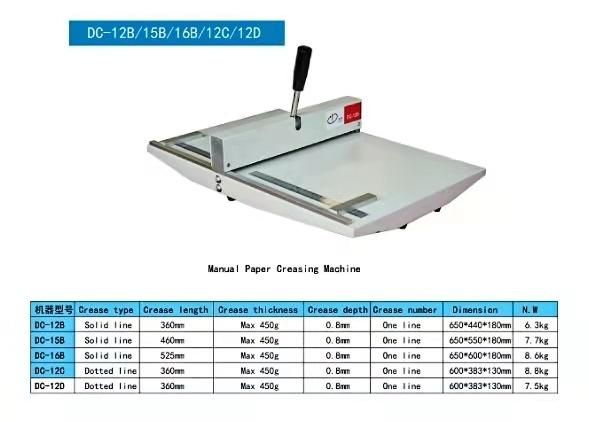 Front Office Electric Manual Solid Line Creasing Machine 12c CE