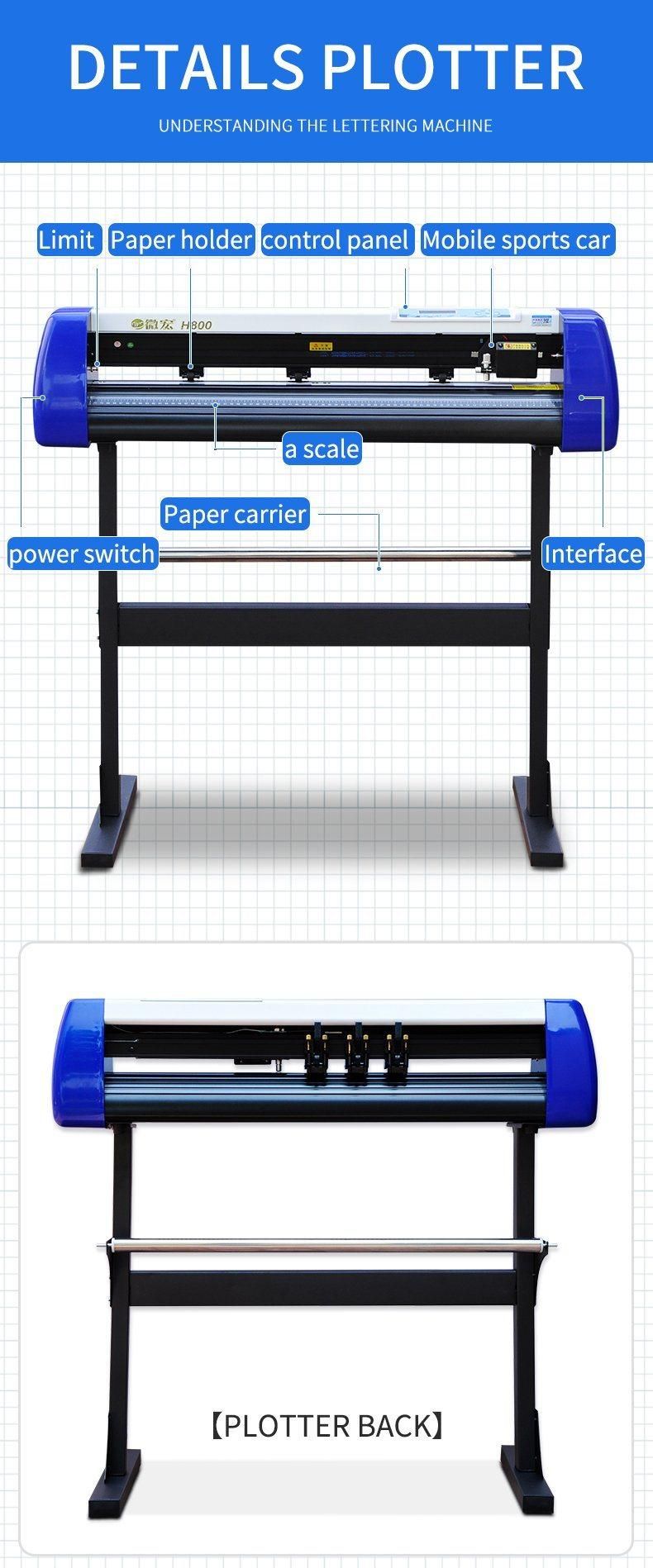 720mm Width Cutting Machine H800 Vinyl Small Scale Sticker Banner Cutting Armband Printing Plotter