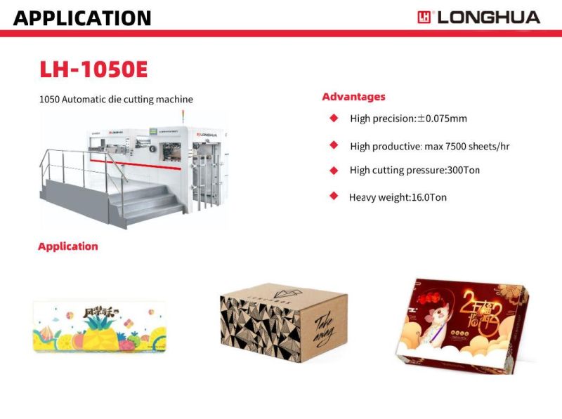 4mm Corrugated Board Carton 60-2000G/M2 Cardboard Usage Fully Automatic Die Cutting Creasing Cutter Machine of Lh-1050e