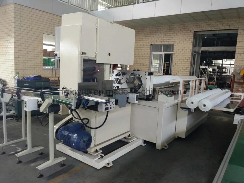 High Speed Maxi Roll Tissue Paper Band Saw Cutting Machine