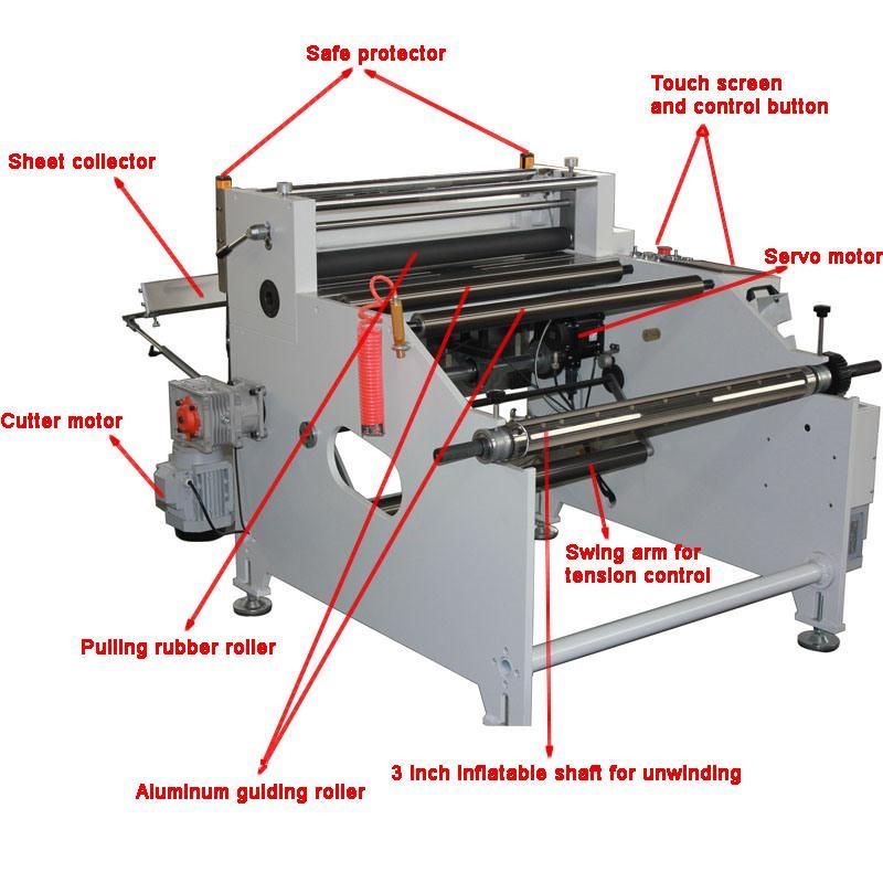 Pet PVC Paper Label Foam Roll to Sheet Cutting Machine