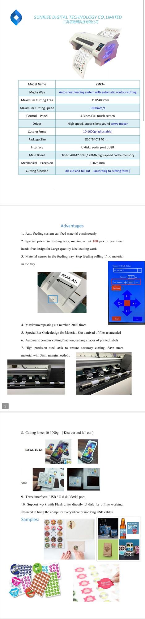 Die-Cutting Machine for Different Files with CCD Camera