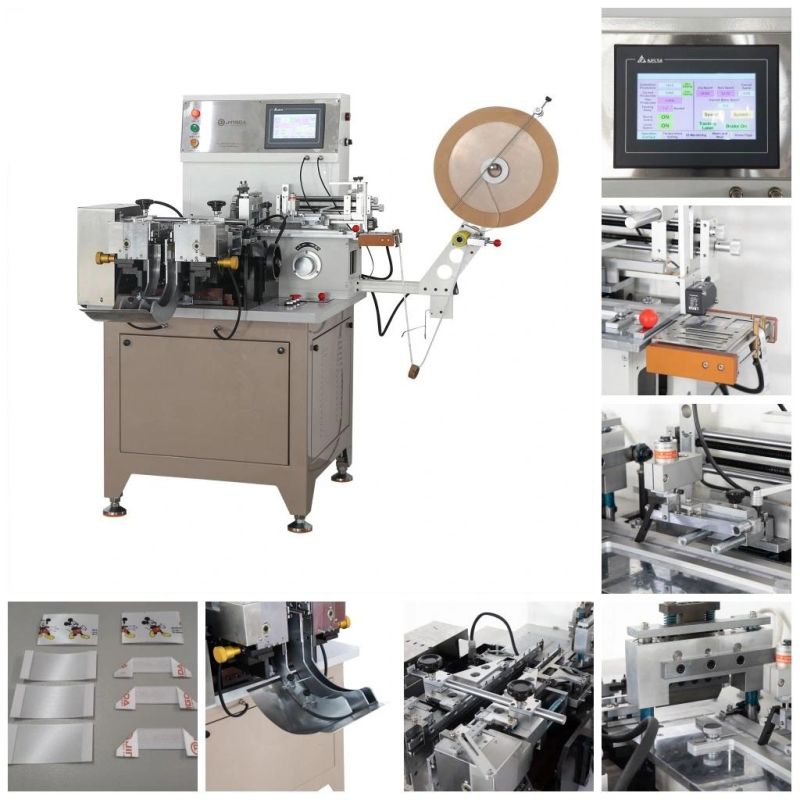Cloth Label Cutting and Folding Machine for Garment Wash Care Labels, Satin Ribbon and Nylon Taffeta, Woven Label Cut and Fold Machine for Cotton Tape