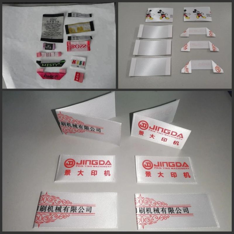 Auto Multi-Function Woven Label Cutting Machine, Polyester Satin Clothing Logo Cut and Fold Machine for Textile Cotton Tape, Nylon Taffeta Label Cutter Jz-2817