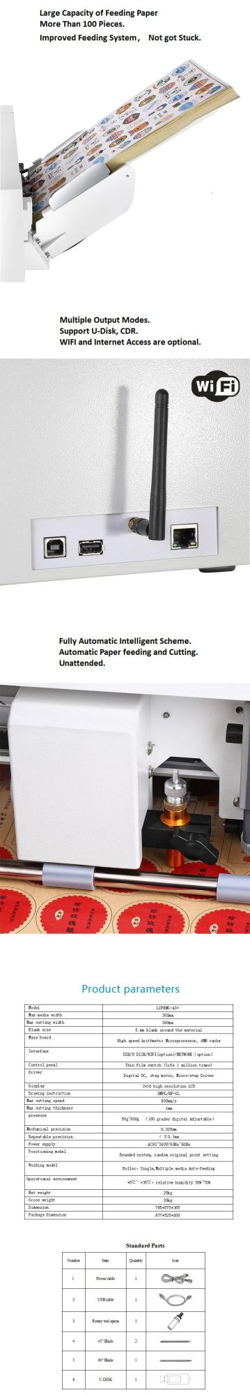 A4 A3+ Automatic Feed Paper Digital Self Adhesive Sticker Paper Label Cutting Plotter Machine