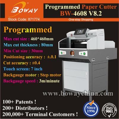 80mm Thickness 490mm 460mm A3 A4 Size Programmed Automatic Push Paper Slitter Slitting Machine