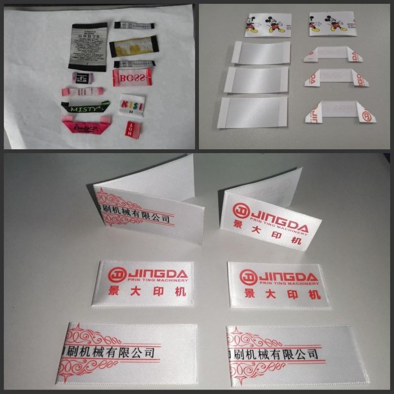 China Woven Label Cut and Fold Machine / Garment Fabric Wash Care Label Cutting and Folding Machine for Polyester Satin Ribbon Cotton Tape Nylon Taffeta Jz-2817