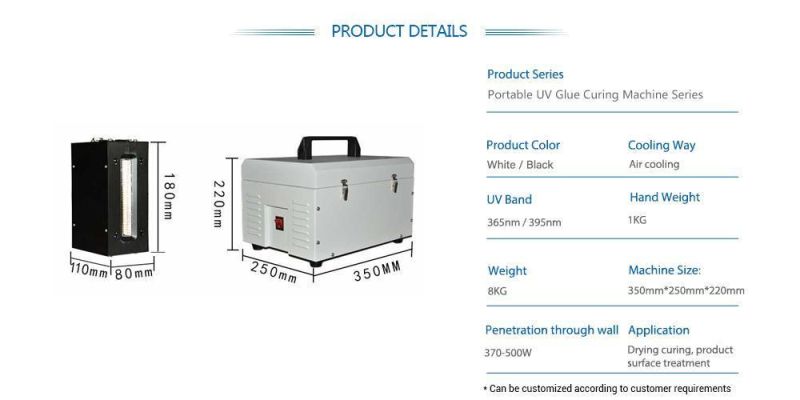 350mm*250mm*220mm UV Drying System UV Curing Machine