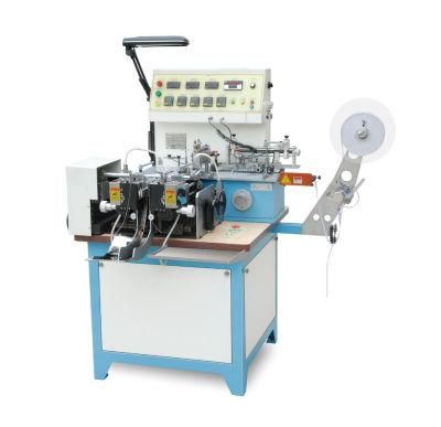 China Woven Label Cut and Fold Machine/Automatic Fabric Label Cutting Machine for Grosgrain Ribbon Silk Satin Cotton Tape Jz2817