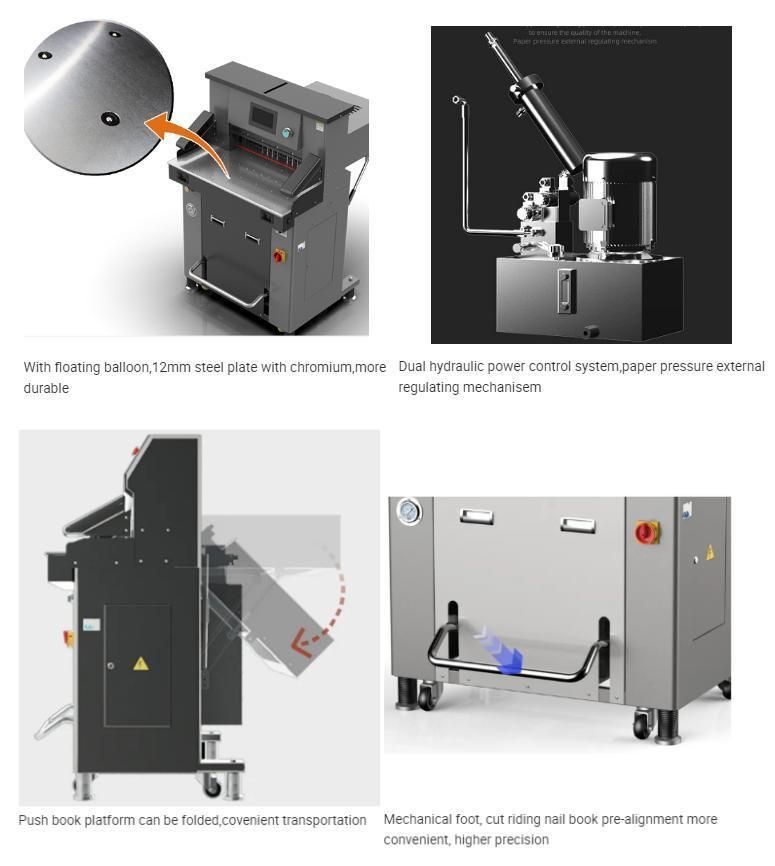 Heavy Duty Hydraulic Guillotine Paper Cutter Machine with Side Table and Air Pump