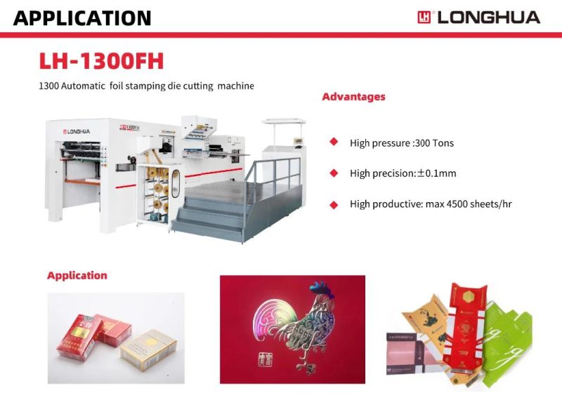 Paper Bage Box Plastic Usge High Speed Automatic Die Cutting Hot Press Foil Stamping Machine of Lh-1300fh