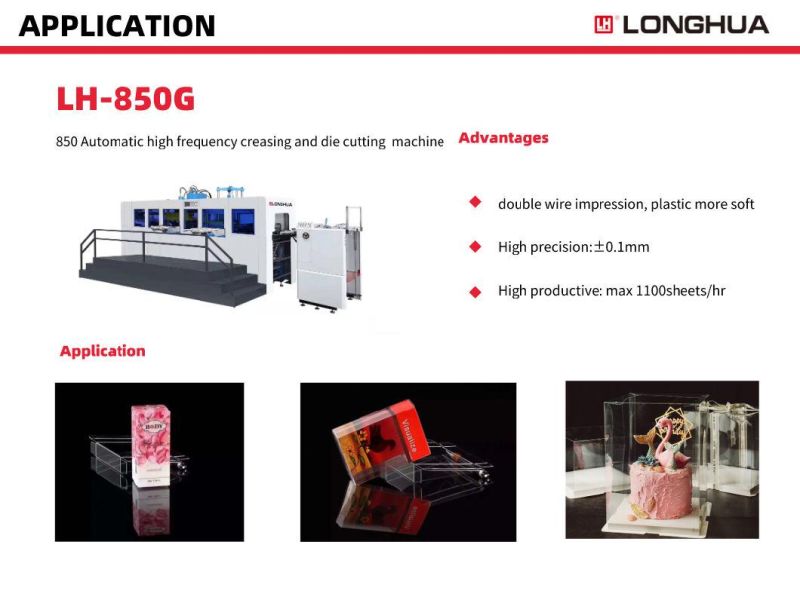 850mm Small Size Pet/PVC/PP Plastic High Frequency Automatic Creasing & Die Cutting Machine