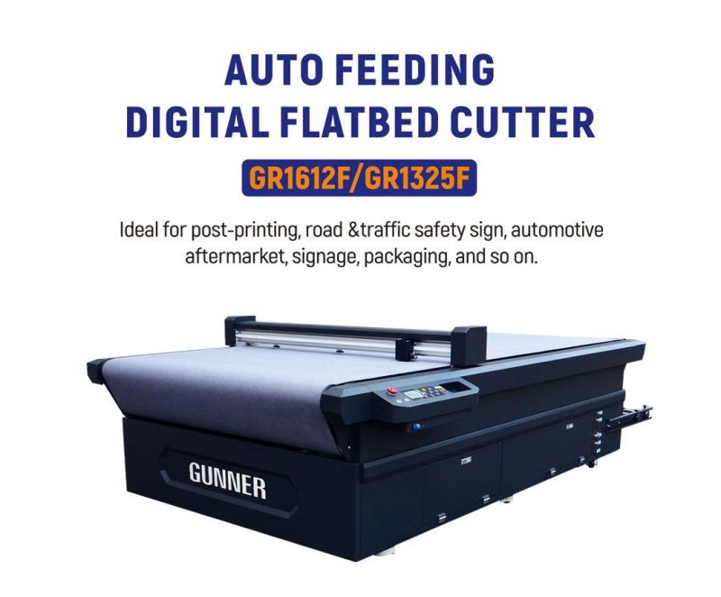 600mm/S Cutting Speed Flatbed Cutting Plotter with Segmented Vacuum Table Gr1325f Auto Feed Cutter