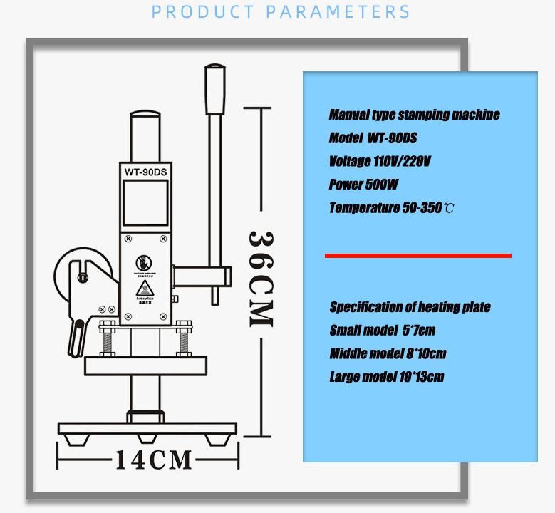 Small Manual Bronzing Logo Stamping Marking Embossing Hot Press Machine