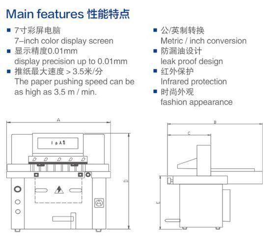 Hydraulic Heavy Duty Sheet Paper Cutter with 670mm Size for Office Use