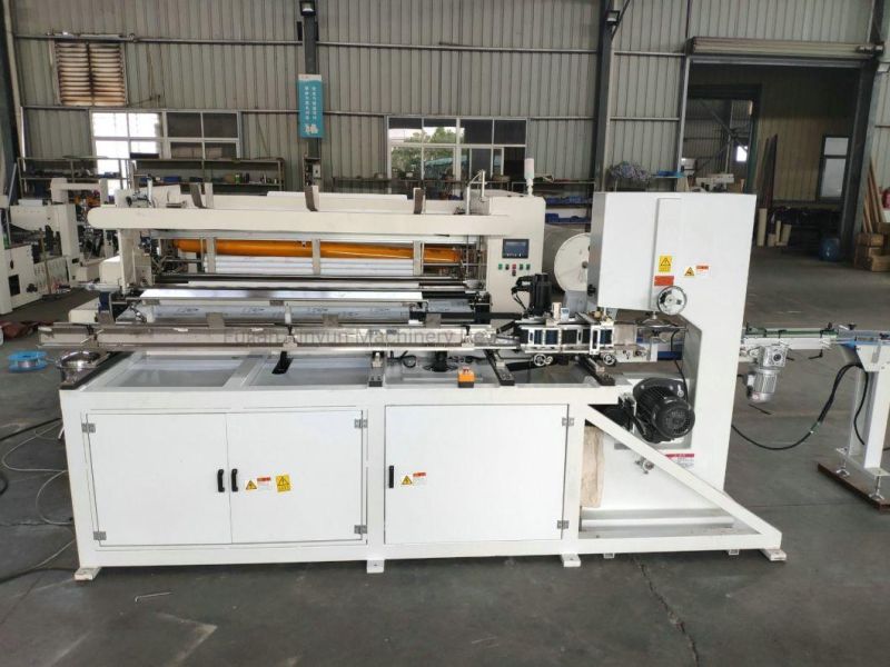 Low Cost Toilet Tissue Paper Roll Band Saw Cutting Machine