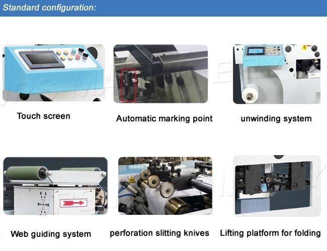 Auto Zig-Zag Slitting Fan Folding Machine for Thermal Paper, Self-Adhesive Label, Film Sticker, Ticket, Card and Boarding Pass