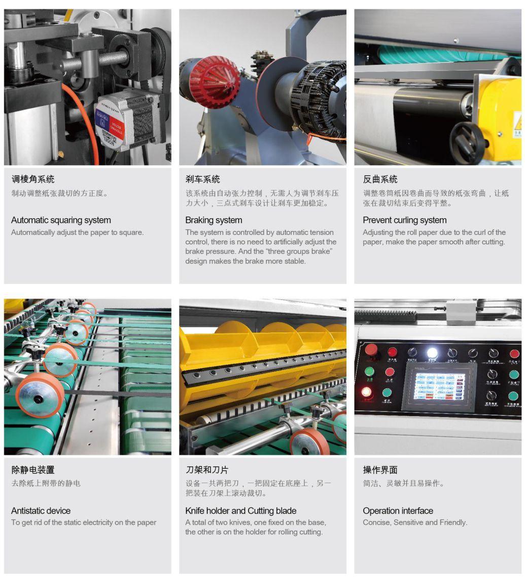 Top Technology Roll Paper Sheeting Machine with 300m/Min Max. Running Speed