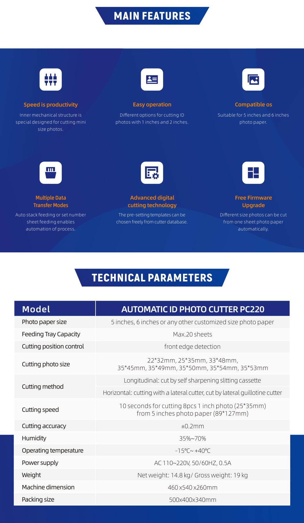 Vicut ID Photo Cutter 1′′/2′′/3′′ Sizes Passport Photos/Electric Photo Cutter/Automatic Feeding