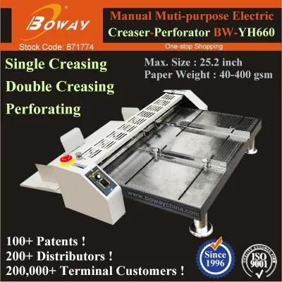 Boway Yh660 Multi-Purpose Manual A3 A4 Paper Single Double Creasing Perforating Machine