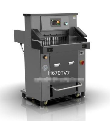 Hydraulic Paper Cutter with 7&prime; &prime; Touch Screen 670mm H670TV7 Guillotine Machine