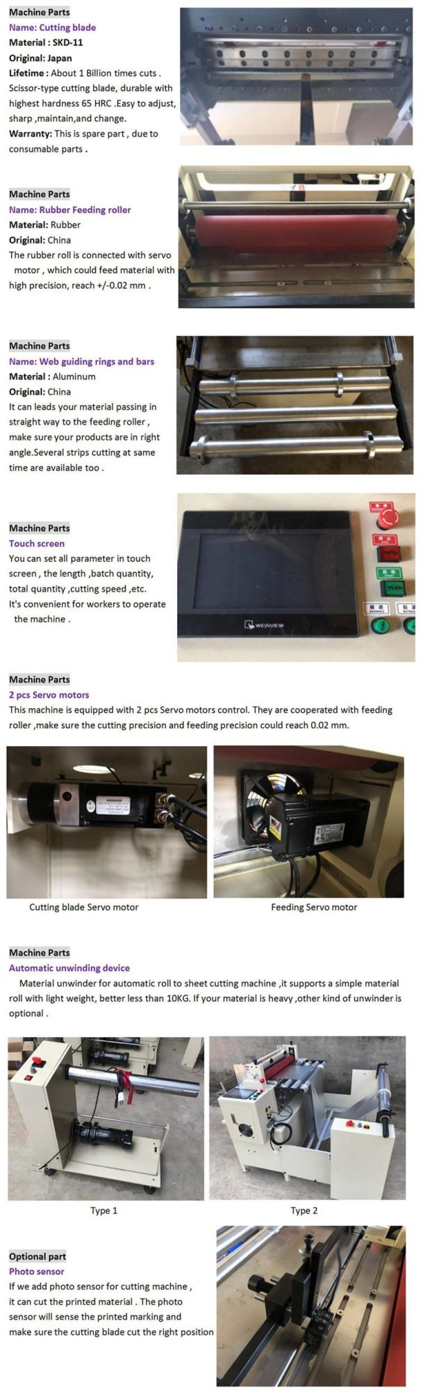 Chinese Roll to Sheet Cutting Machine