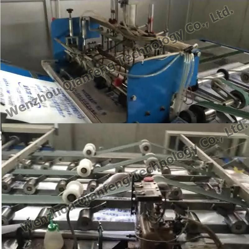 Improved PP Woven Bag Cutting and Stitching Machine (new unwinding system)