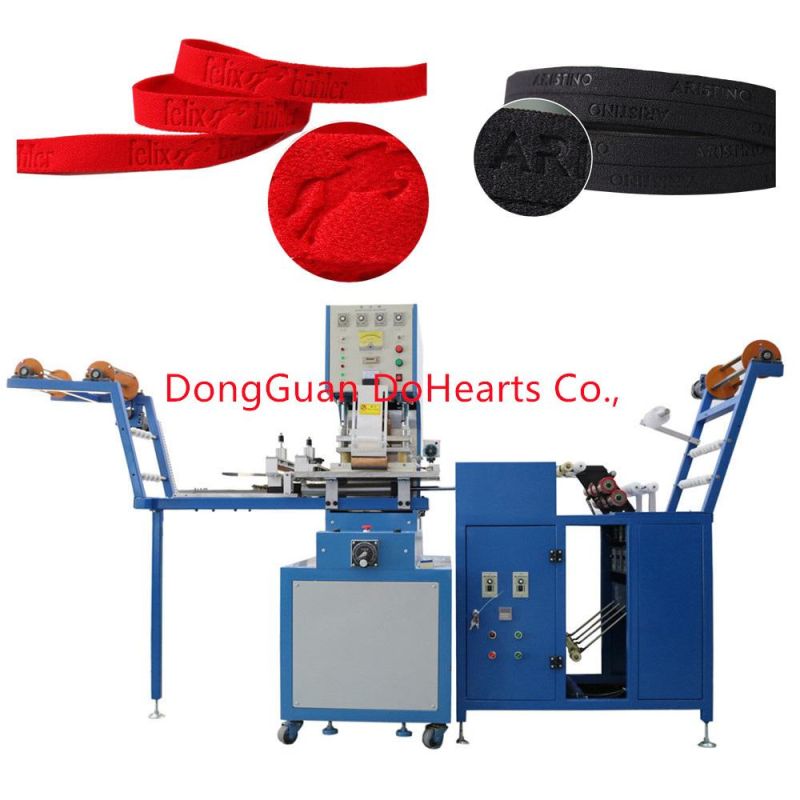 Automatic Embossing Machine for Leather Tapes Clothes Strips Pressing